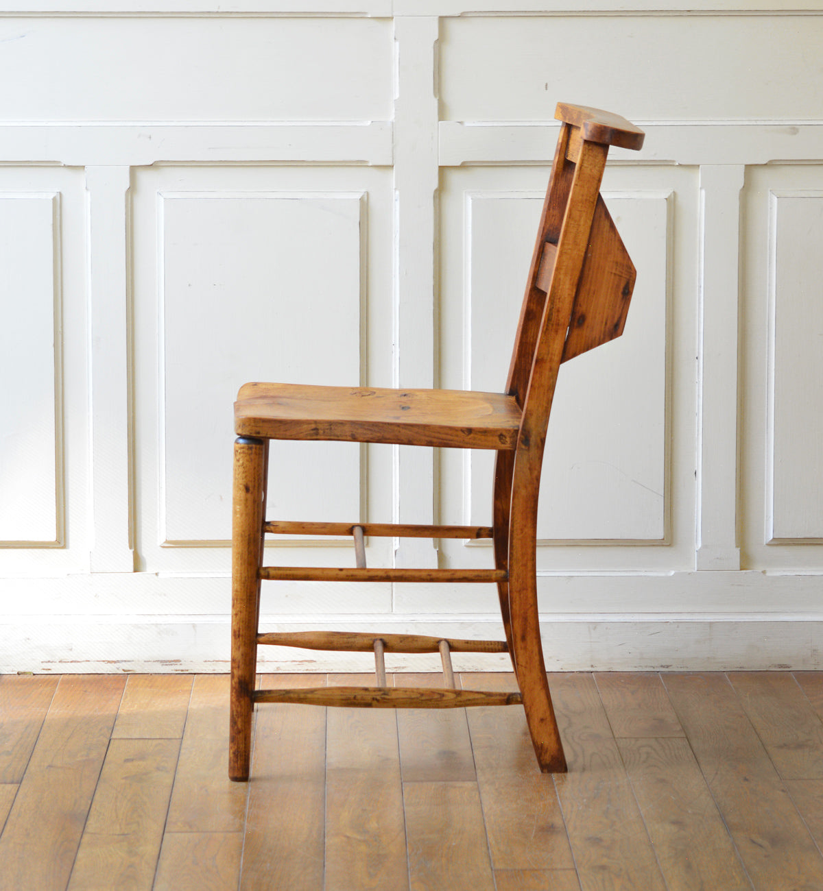 ○サイズ○英国アンティーク木製チャペルチェア/ダイニングイス/椅子(80-220-1)
