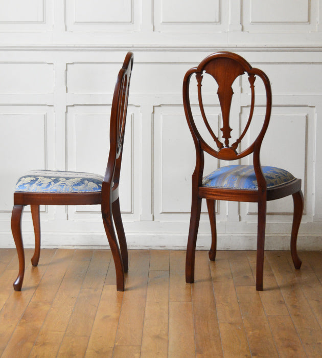 英国アンティーク木製キッチンチェア/ダイニングイス椅子/飾り棚(79-344)座面までの高さ約47cm